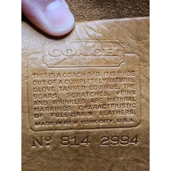 Vintage COACH 814-2994 Briefcase Portfolio NYC Made USA Glove Tanned Leather Tan